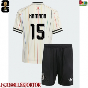 Japan Daichi Kamada #15 Borta Kläder Barn VM 2026 Kortärmad (+ Korta byxor)